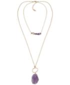 Abs By Allen Schwartz Gold-tone Two-row Semi-precious Stone Choker Necklace