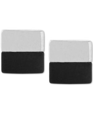 Vince Camuto Gold-tone Colorblock Square Stud Earrings