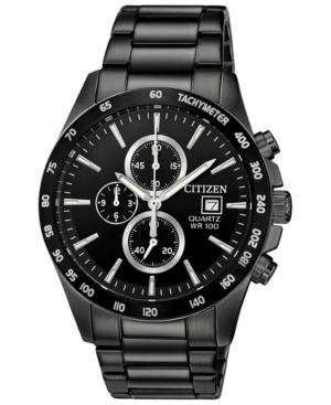 Citizen Men's Chronograph Quartz Black Stainless Steel Bracelet Watch 42mm
