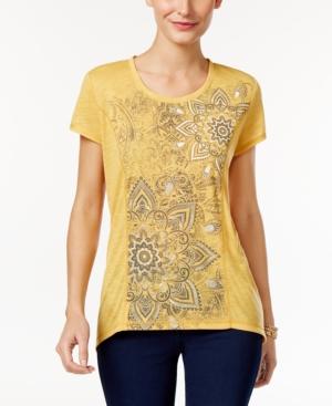 Style & Co Petite Floral Graphic T-shirt, Only At Macy's