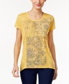 Style & Co Petite Floral Graphic T-shirt, Only At Macy's