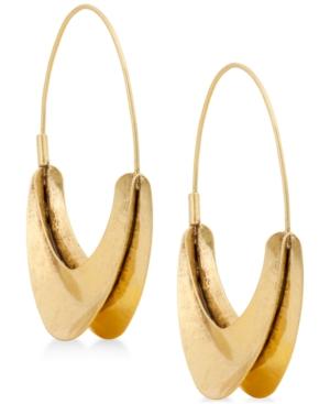 Lucky Brand Gold-tone Organic Hoop Earrings