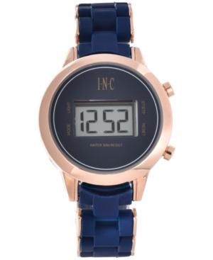 I.n.c. Women's Digital Boyfriend Rose Gold-tone & Silicone Bracelet Watch 36mm, Created For Macy's
