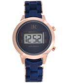 I.n.c. Women's Digital Boyfriend Rose Gold-tone & Silicone Bracelet Watch 36mm, Created For Macy's