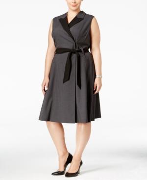 Calvin Klein Plus Size Colorblocked Wrap Dress