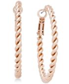 Charter Club Rose Gold-tone Twisted Hoop Earrings, Only At Macy's