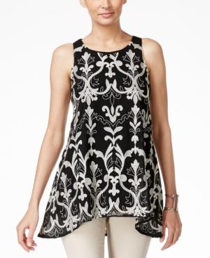 Alfani Embroidered Mesh Swing Top, Only At Macy's