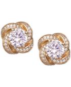 Giani Bernini Cubic Zirconia Love Knot Stud Earrings In Sterling Silver, Only At Macy's