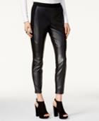 Bar Iii Faux Leather & Stretch Pants, Created For Macy's