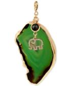 M. Haskell For Inc Gold-tone Pave Elephant And Green Stone Clip-on Pendant, Only At Macy's