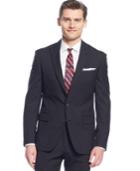 Ryan Seacrest Distinction Black Striped Modern Fit Jacket