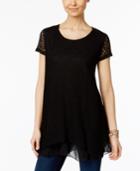 Style & Co Lace Layered-hem Tunic, Only At Macy's