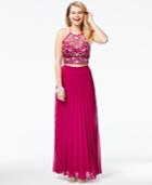 B Darlin Juniors' 2-pc. Sequined Pleated Gown