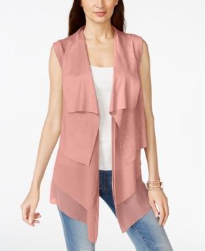Vakko For Inc International Concepts Mixed-media Faux-suede Vest, Only At Macy's