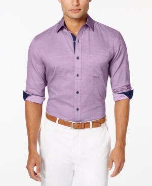Tasso Elba Men's Sun Protective Texture Long-sleeve Shirt, Only At Macy's