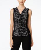 Calvin Klein Printed Cowl-neck Shell