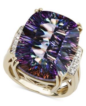 14k Gold Ring, Mystic Topaz (11 Ct. T.w.) And Diamond Accent