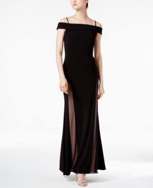 Nightway Off-the-shoulder A-line Gown