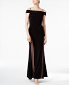 Nightway Off-the-shoulder A-line Gown