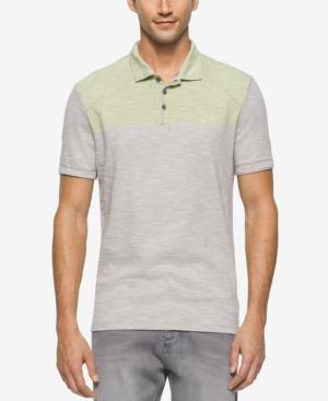 Calvin Klein Jeans Men's End On End Colorblocked Slub Polo Shirt