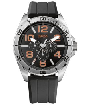 Boss Orange Men's Black Silicone Strap Watch 48mm 1512945