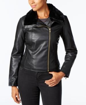 Cole Haan Signature Faux-fur-collar Moto Jacket