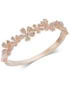 Charter Club Rose Gold-tone Crystal Flower Bangle Bracelet, Created For Macy's