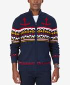 Nautica Men's Anchor Fair Isle Zip-front Sweater