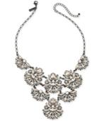 I.n.c. Black-tone Crystal Cluster Statement Necklace, 17 + 3 Extender, Created For Macy's