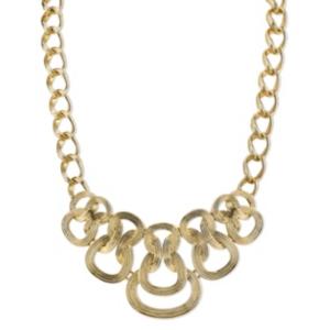 2028 Gold-tone Ornate Link Statement Necklace 16 Adjustable