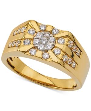Men's Diamond Cluster Ring (3/4 Ct. T.w.) In 10k Gold