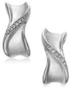 Diamond Crossover Drop Earrings (1/7 Ct. T.w.) In Sterling Silver