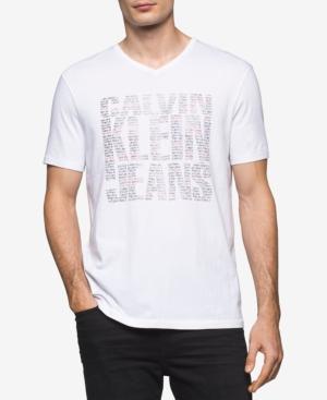 Calvin Klein Jeans Men's Tiny Calvin's V Neck Graphic T-shirt Only At Macy's