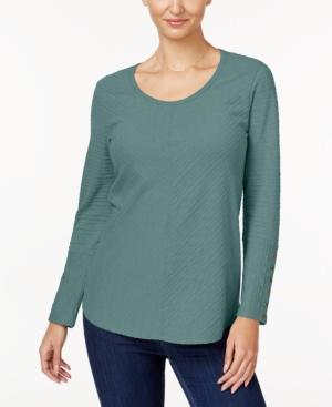 Style & Co Textured Button-detail Top, Created For Macy's