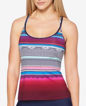 Jag Variegated-stripe Strappy-back Tankini Top Women's Swimsuit