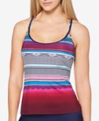 Jag Variegated-stripe Strappy-back Tankini Top Women's Swimsuit