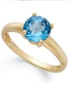 Victoria Townsend 18k Gold Over Sterling Silver Ring, Blue Topaz December Birthstone Ring (1-1/2 Ct. T.w.)