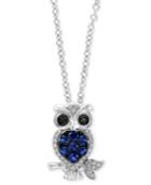 Effy Sapphire (1/4 Ct. T.w.) & Diamond Accent 18 Pendant Necklace In 14k White Gold