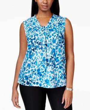 Calvin Klein Plus Size Twist-neck Sleeveless Top