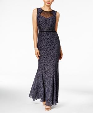 Nightway Lace Illusion Gown