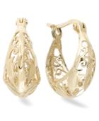 Giani Bernini 18k Gold Over Sterling Silver Earrings, Filigree Hoop Earrings