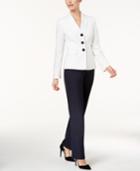 Le Suit Textured Three-button Pantsuit