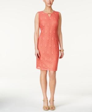 Jm Collection Lace Keyhole Dress, Created For Macy's
