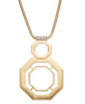 Thalia Sodi Gold-tone Pave Octagon Pendant Necklace, Created For Macy's