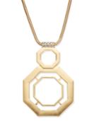 Thalia Sodi Gold-tone Pave Octagon Pendant Necklace, Created For Macy's