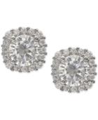 Giani Bernini Cubic Zirconia Halo Stud Earrings In Rhodium-plated Sterling Silver, Only At Macy's