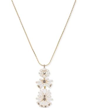 I.n.c. Gold-tone Crystal & Stone Cluster Pendant Necklace, 28 +3 Extender, Created For Macy's