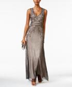 Adrianna Papell Beaded Shimmer Gown