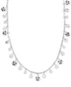 Lois Hill Filigree Dangle Disc 15 Collar Necklace In Sterling Silver