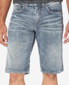 Silver Jeans Co. Men's Zac Relaxed-fit Stretch Light Wash Destroyed Denim Shorts